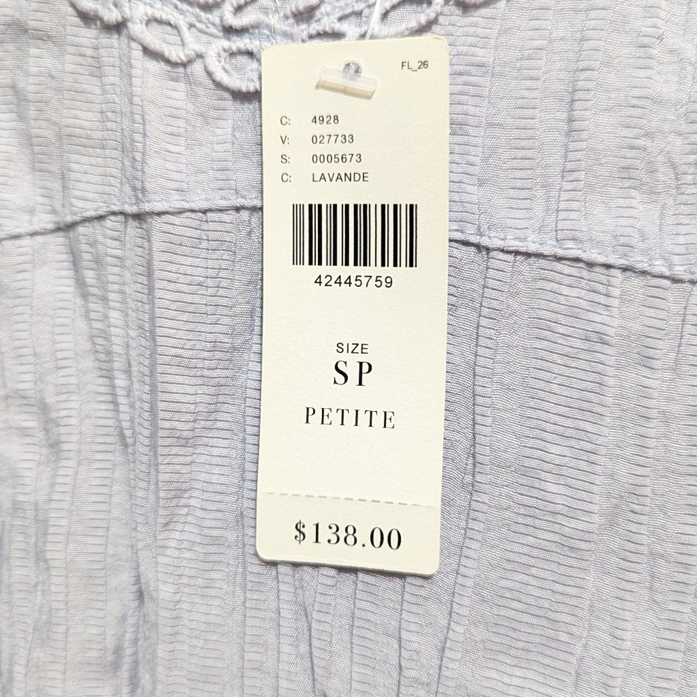 Anthropologie eri + ali Lavender Clara Lace Swing Dress SP Small Petite - Picture 5 of 8